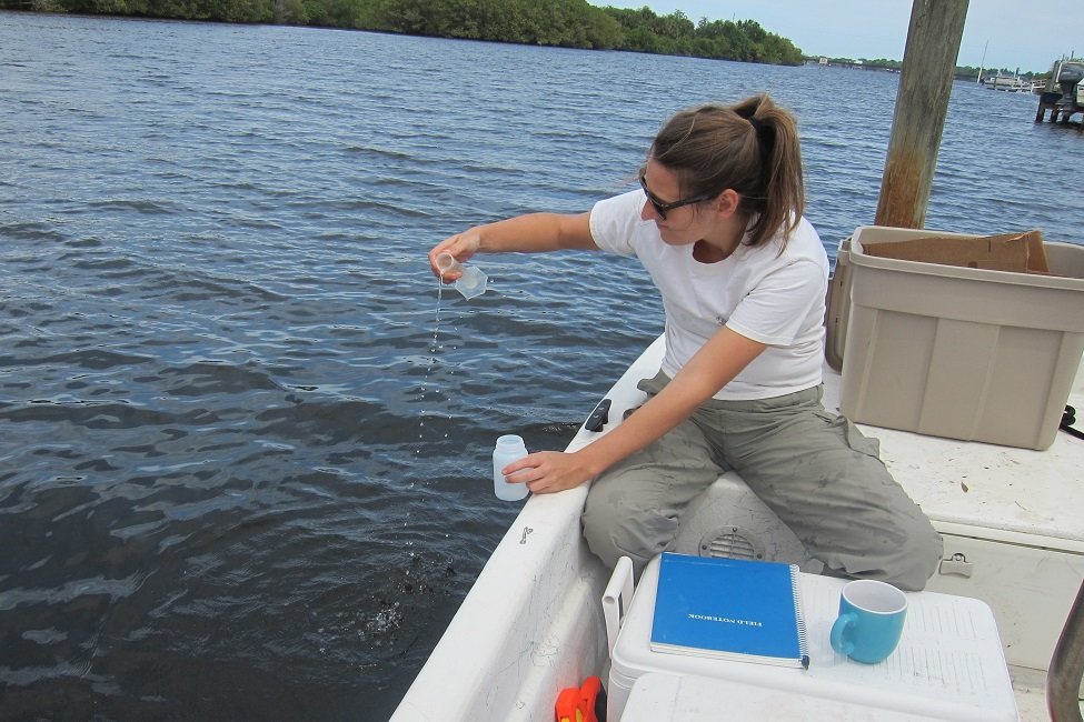 Margaret “Maggie” Vogel pictured collecting water samples in Indian River County for the study.